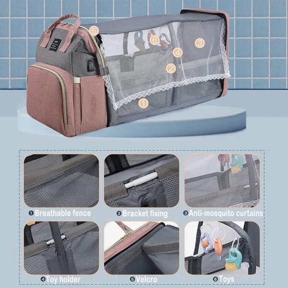 Diaper backpack with baby cot - Picture 3 of 4